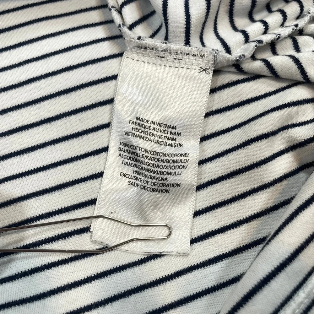 Polo Ralph Lauren Mens Polo Shirt Large Striped Short Sleeve White Navy Blue